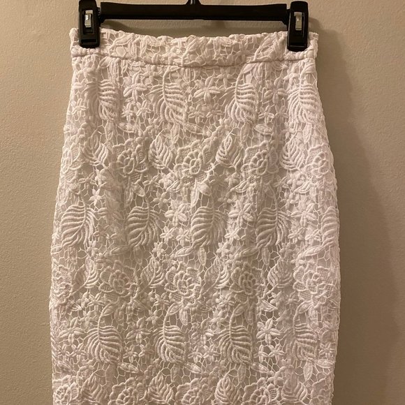 White Lace Banana Republic Pencil Skirt, Size 2 - Picture 5 of 5